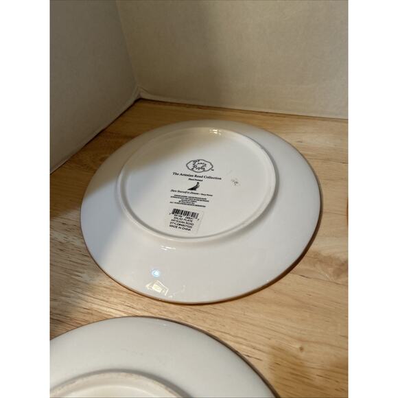 Set (4) Tracy Porter 9” Salad Plate Artesian Road Collection Hand Painted Orange - Picture 12 of 12